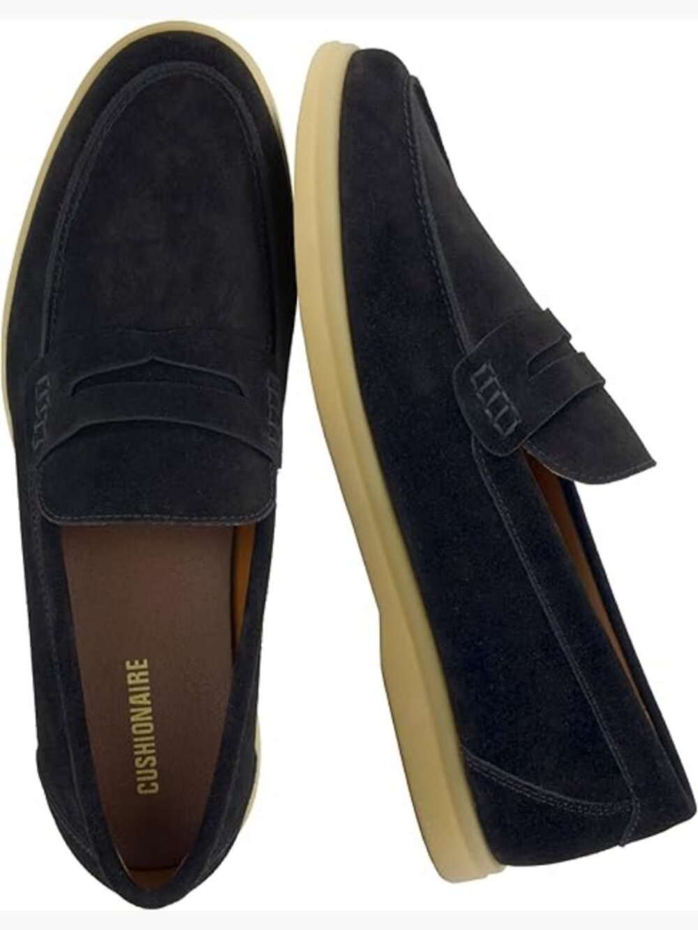 Genuine Leather Penny Loafers with Memory Foam - Slip On Casual Shoes